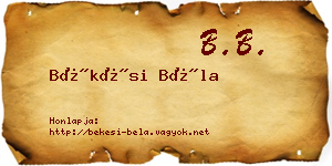Békési Béla névjegykártya