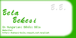 bela bekesi business card